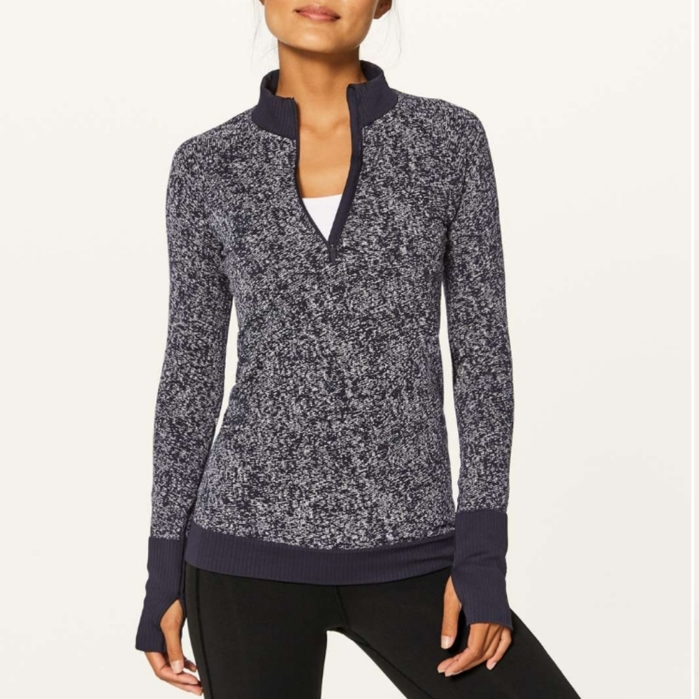 Lululemon Rest less pullover long sleeve zip neck shirt